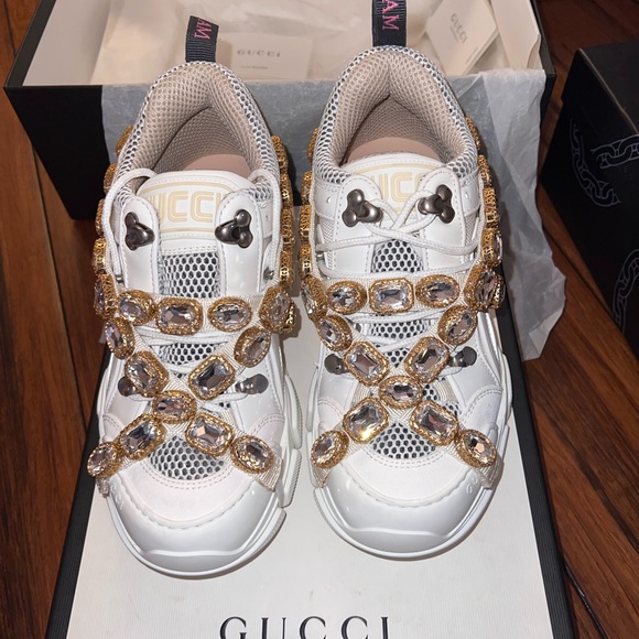 Gucci Flashtrek Sneakers With Removable Crystals, Size 6 - Picture 4 of 8